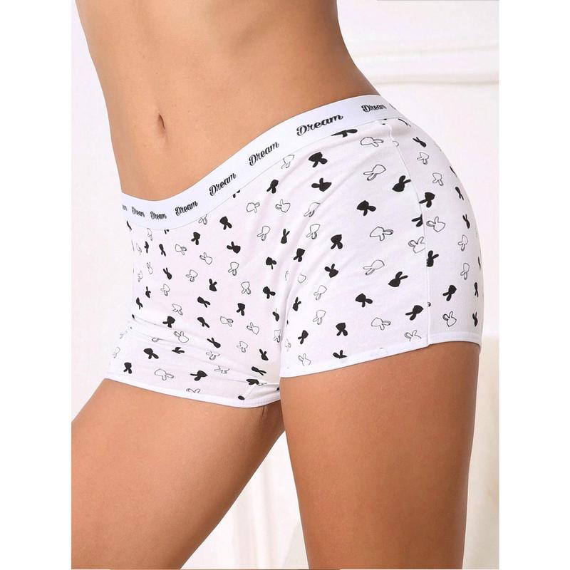 6Pcs Women's Boxer Pants, Women's Boxer Pants Quad Pants Comfortable Soft Skin Friendly Panties Cute Cartoon Panties, Women's Boxer Pants Non-Marking Comfortable Panties