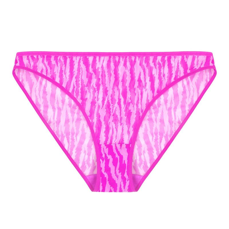 HSIA Zebra Wild Soft Mesh Mid-Rise Mid Waist Panty Bikini Briefs Women Underwear