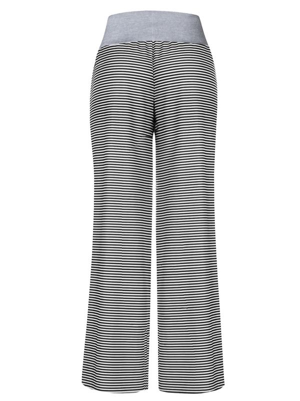 Women's Patchwork Drawstring Waist Wide Leg Pants, Casual Comfy Trousers for Spring & Fall, Women's Bottoms for Daily Wear