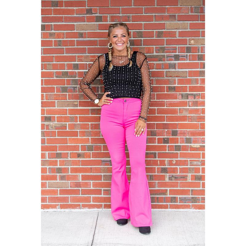 Pretty In Pink Flare Jeans