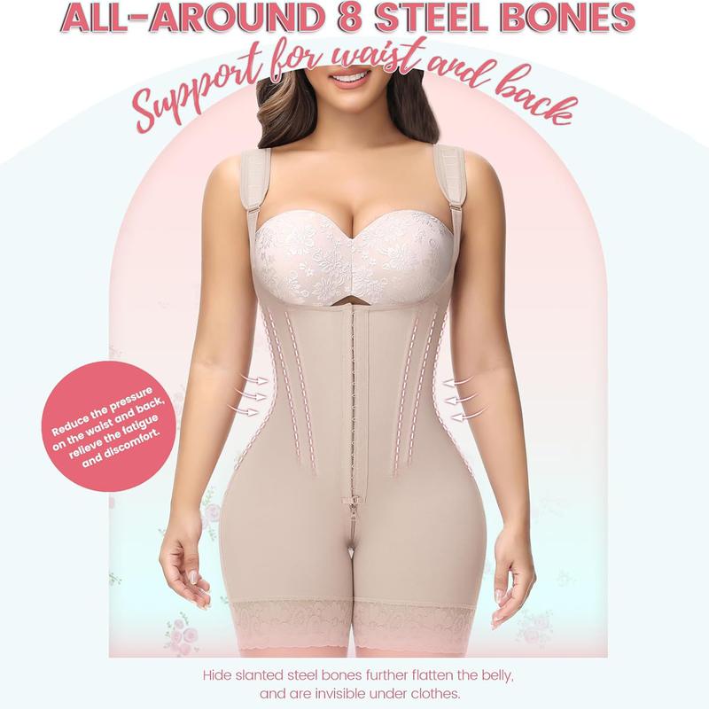 SHAPESHE Shapewear for Women Hourglass Bodysuits Corset Garment with Zipper Crotch