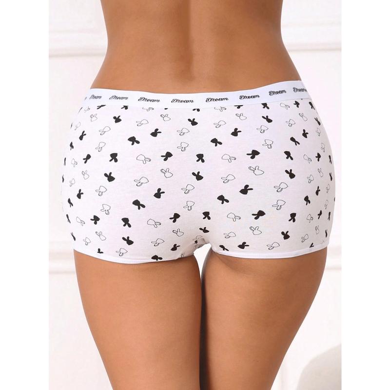 6Pcs Women's Boxer Pants, Women's Boxer Pants Quad Pants Comfortable Soft Skin Friendly Panties Cute Cartoon Panties, Women's Boxer Pants Non-Marking Comfortable Panties