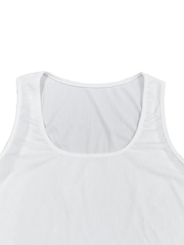  Women's Solid Color Square Neck Crop Tank Top, Plus Casual Minimalist Sleeveless Cropped Top for Summer, Women's Plus Clothing for Daily Wear