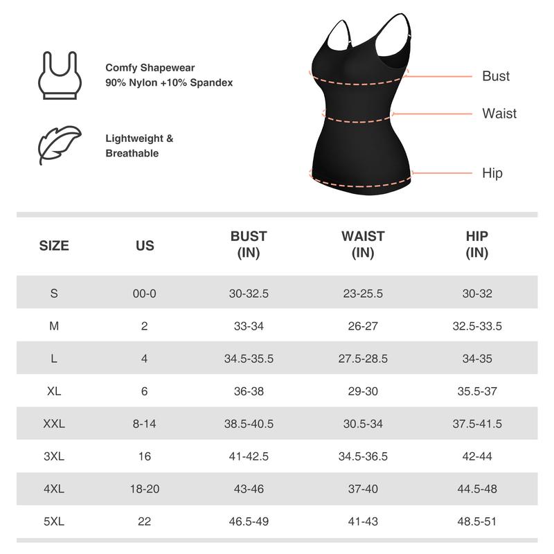 FeelinGirl Pack of 2 Shapewear Tank Tops for Women Tummy Control  Seamless Compression Cami Shaper Comfort Womenswear Fabric