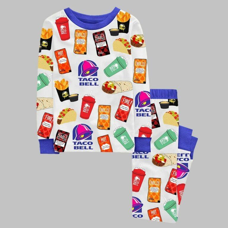 Family 2pcs Cotton Taco Bell Pajama Set, Soft Comfy Cotton Pajamas, Loungewear Pjs Printing Silky Top & Bottoms