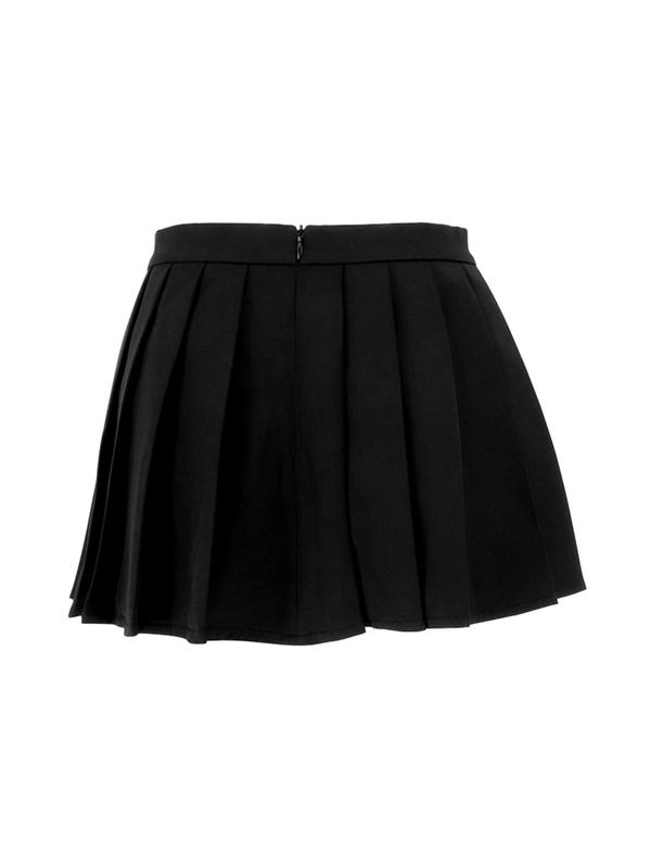 Women's Solid High Waist Pleated Skirt, Fashion Casual Mini Skirt for Daily Outdoor Wear, Ladies Bottoms for Summer