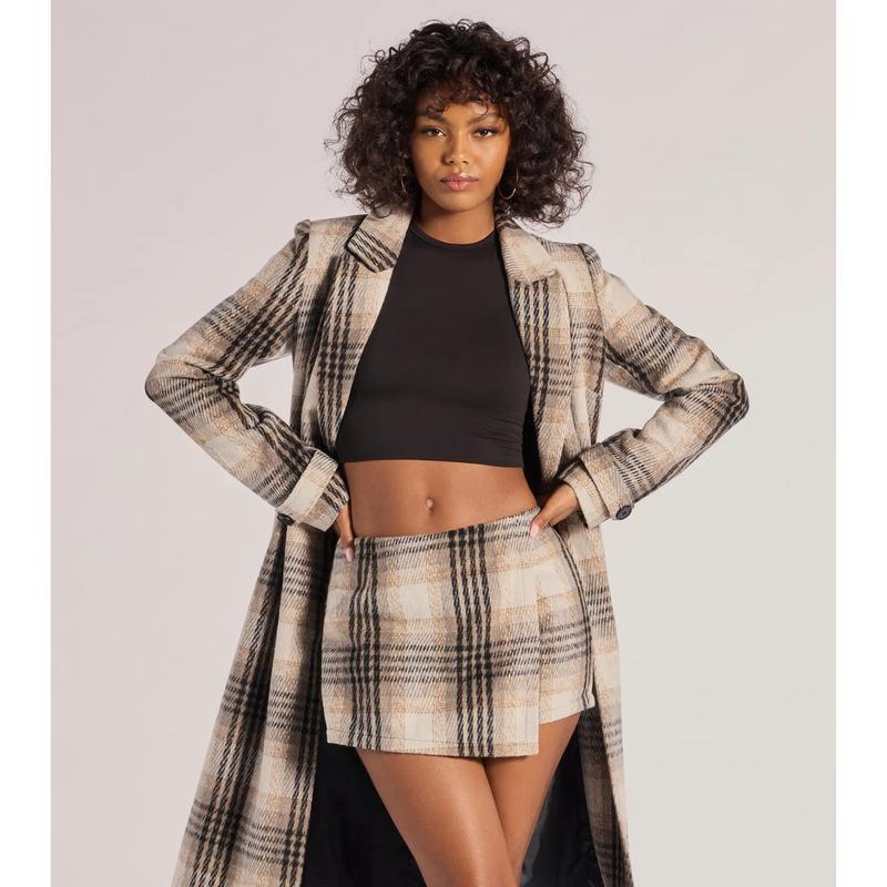 Classic Charm Plaid Wrap Skort