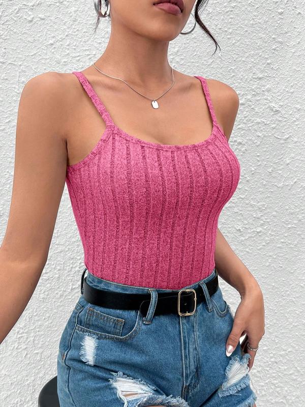 Women's Mean Girls Plain Spaghetti Strap Crop Cami Top, Summer Clothes Women, Basic Casual Comfort Sleeveless Cropped Top for Summer, Women's Clothing for Daily Wear