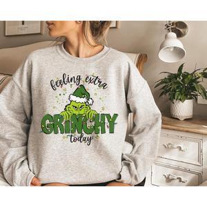 Feeling Extra Green Today Sweatshirt, Cute Grincmas Sweater, Funny Christmas Shirt, Family Matching Shirt, Christmas Gift, For Men, For Women, Full Size