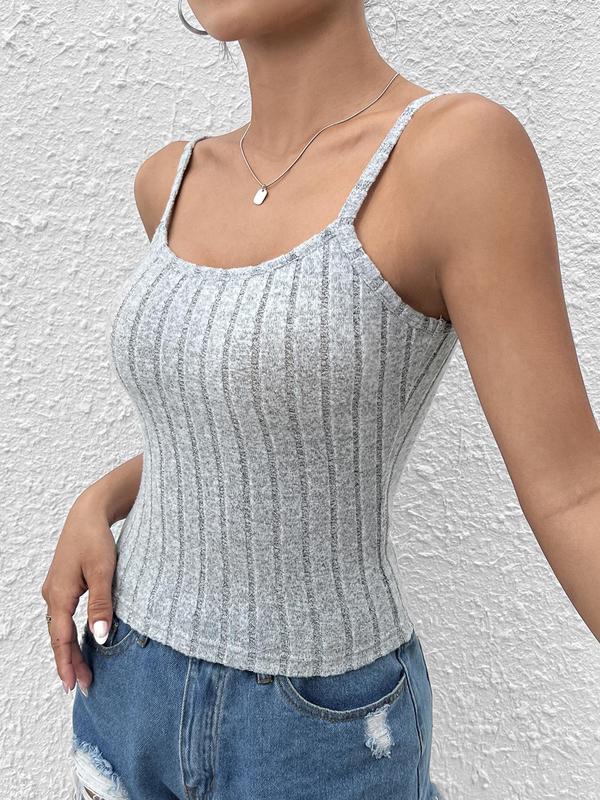 Women's Mean Girls Plain Spaghetti Strap Crop Cami Top, Summer Clothes Women, Basic Casual Comfort Sleeveless Cropped Top for Summer, Women's Clothing for Daily Wear