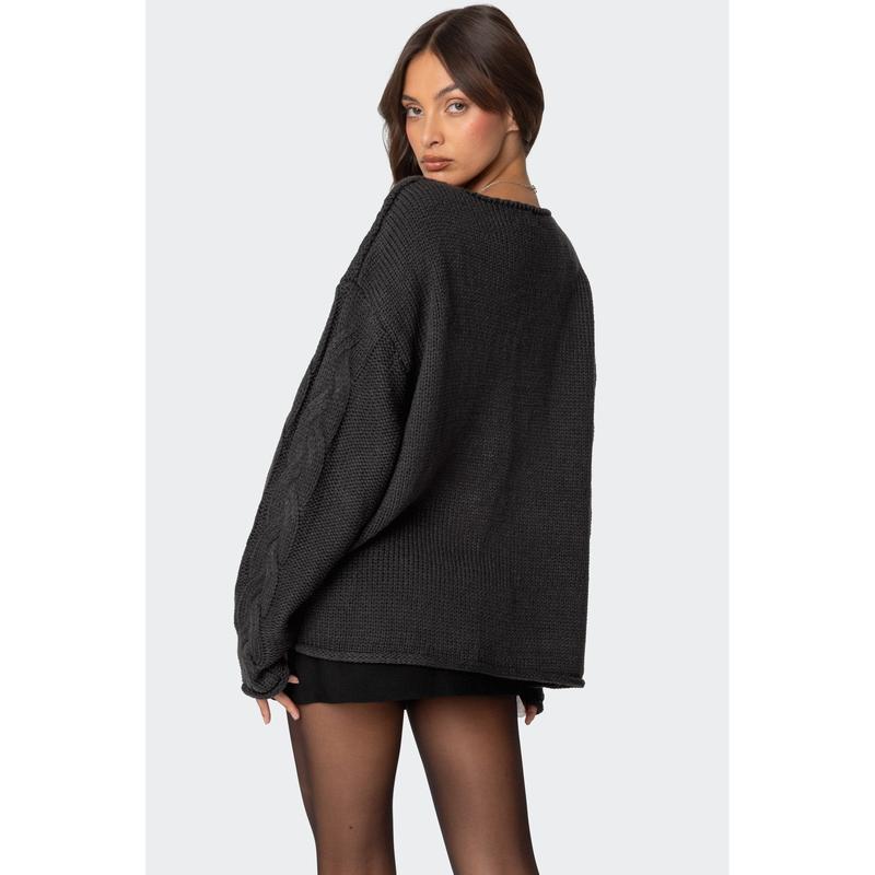 Inga Oversized Cable Knit Sweater