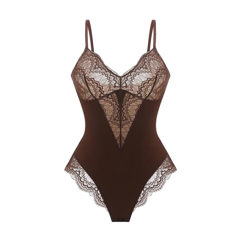 FeelinGirl Valentine's Day Sexy Low-back Ultra-versatile Lace Bodysuit tts Short Comfort Womenswear