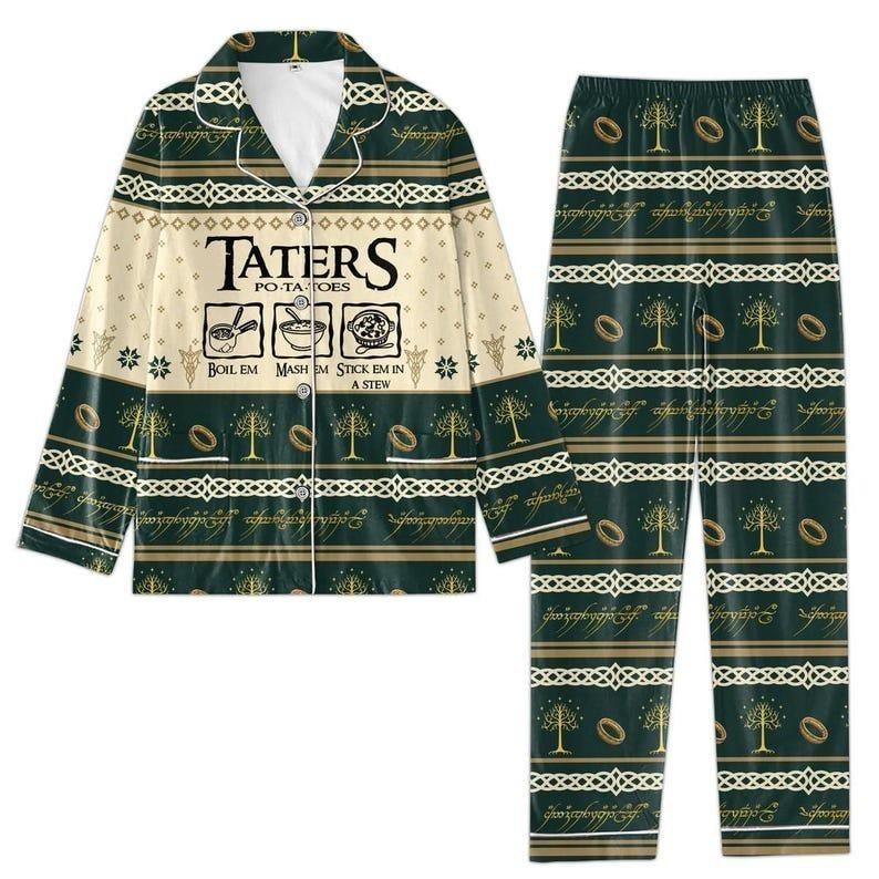 Lord Of The Ring Pajamas Set, Potato Taters Pajamas Family, Movie Pajamas Christmas, Holiday Pajamas, Women Pajamas