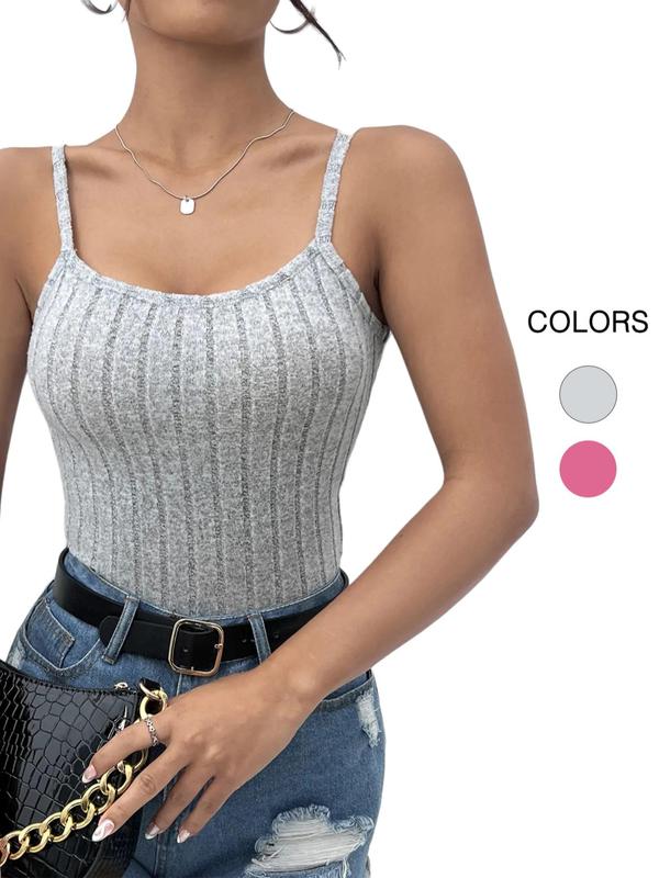 Women's Mean Girls Plain Spaghetti Strap Crop Cami Top, Summer Clothes Women, Basic Casual Comfort Sleeveless Cropped Top for Summer, Women's Clothing for Daily Wear