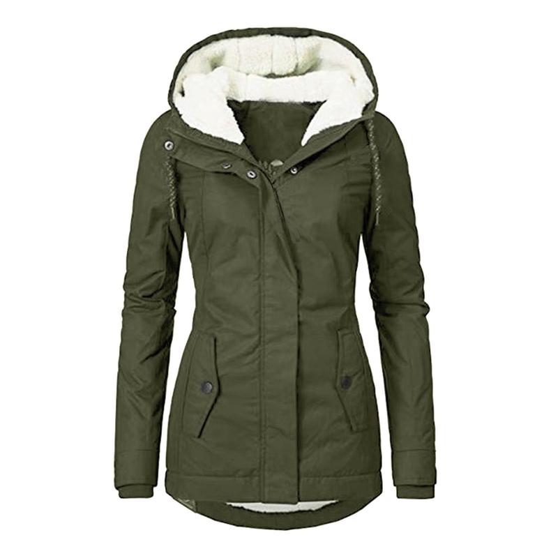 Winter Cotton Dress Women's School Overcome Fleece-lined Hooded Warm Jacket Mid-Length Women's Cotton-Padded Clothing Women Womenswear Coats