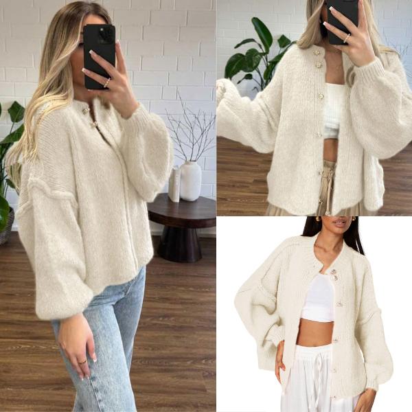 SCUSTY Womens Cardigan Sweaters Casual Lightweight Long Sleeve Button Up Knit Oversized 2024 Fall Outwear