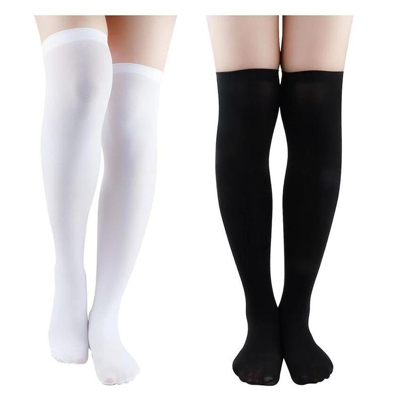 Stockings for Women,Knee High Socks,Thigh High Stockings,White Stockings for Women,Stocking Cosplay,Maid Costume Halloween Womenswear Style Original Nylon Matching Birthday Comfortable Everyday Knee Socks Suit Underwear Basic Lady Minimalist