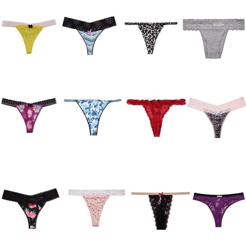 Thongs For Women,Variety Of T-Backs 10 Pack Sexy Underwear G-Strings Lacy Undies Panties Tanga