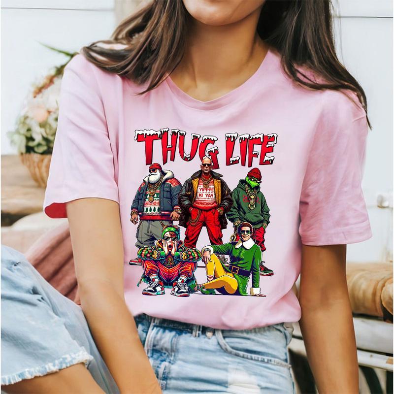 Graphic THUGLIFE Christmas Shirt, Christmas Movies Sweatshirt, Xmas Graphic Tee, Cute Christmas Gift Family Shirt