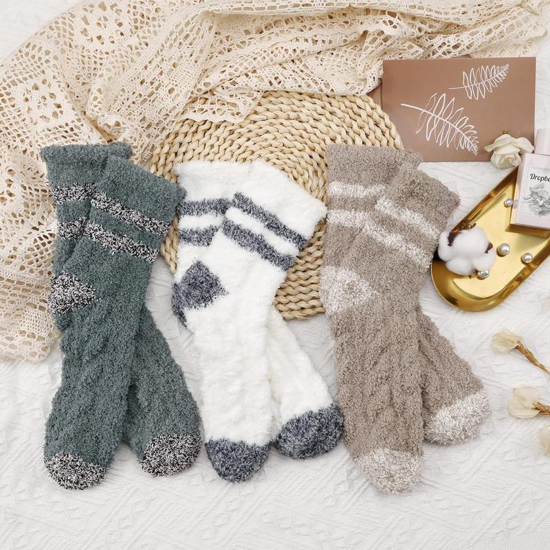 3 5 Pairs Fuzzy Socks for Women - Fluffy Socks Women, Cozy Socks for Women Slipper Socks