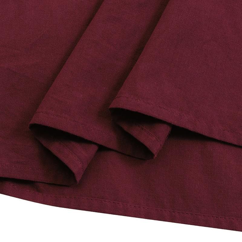 Women´s Casual Long Skirts, Solid Color Pleated Big Hem Elastic Waist Loose Fit Skirts, Simple Style Bottoms Cotton Fashion Womenswear Check