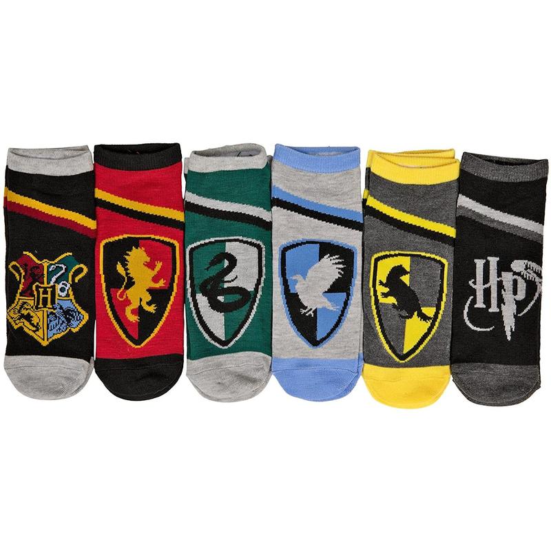 Harry Potter Women's Ankle Socks House Crests and Symbol 6-Pair Pack