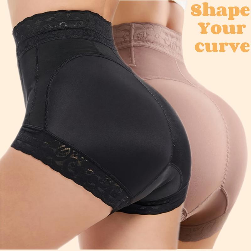 Women's Contrast Lace High Waist Shapewear Shorts Hip Enhancer Boyshorts Panties Belly Control Anti Chafing Underwear Womenswear Sexy Under Dress