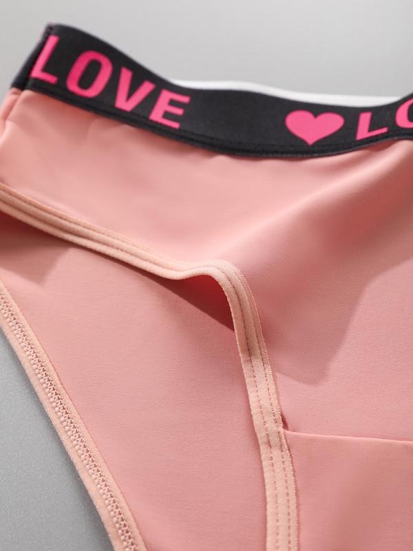  Women's Letter Tape Waist Panty, Soft Comfy Breathable Knicker for Daily Wear, Underwear for All Seasons