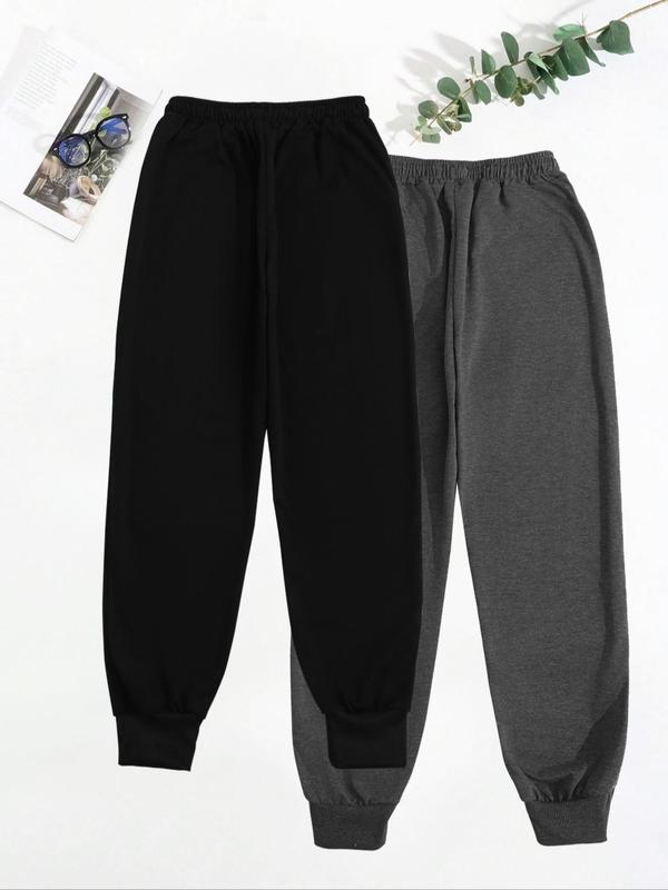 Women's Letter Print Drawstring Waist Sweatpants, Casual Pocket Jogger Pants for Fall & Winter, Women's Trousers for Daily Wear