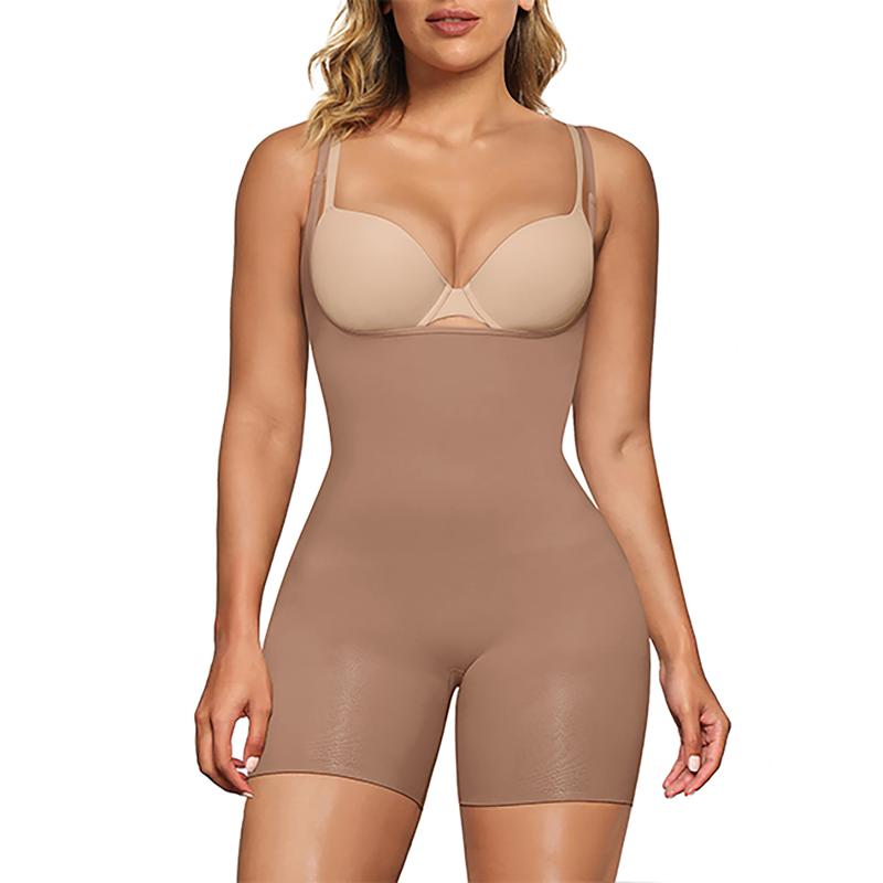 SHAPERX Women's Bodysuit Tummy Control Shapewear Open Bust Thigh Slimmer Seamless Body suit Womenswear