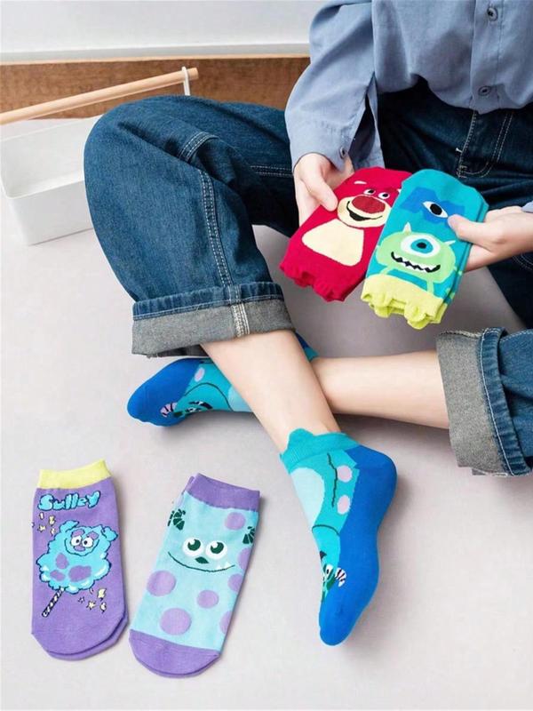 Random Cartoon Pattern Socks, Cute Comfy Breathable Socks for Men & Women, Couple Socks for Daily Wear