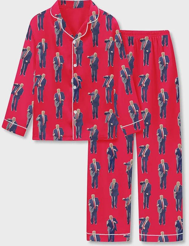 Pajamas Set - American Women's Long Sleeve Pajamas Set - Pajamas with Trumq Print, Soft and Cool Fabric, Multi-Color