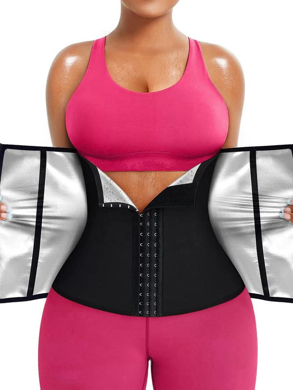 Women's Adjustable Hook & Eye Zipper Sauna Waist Trainer, Sweat-Enhancing Tummy Control Shaper, Waist Cincher for Women