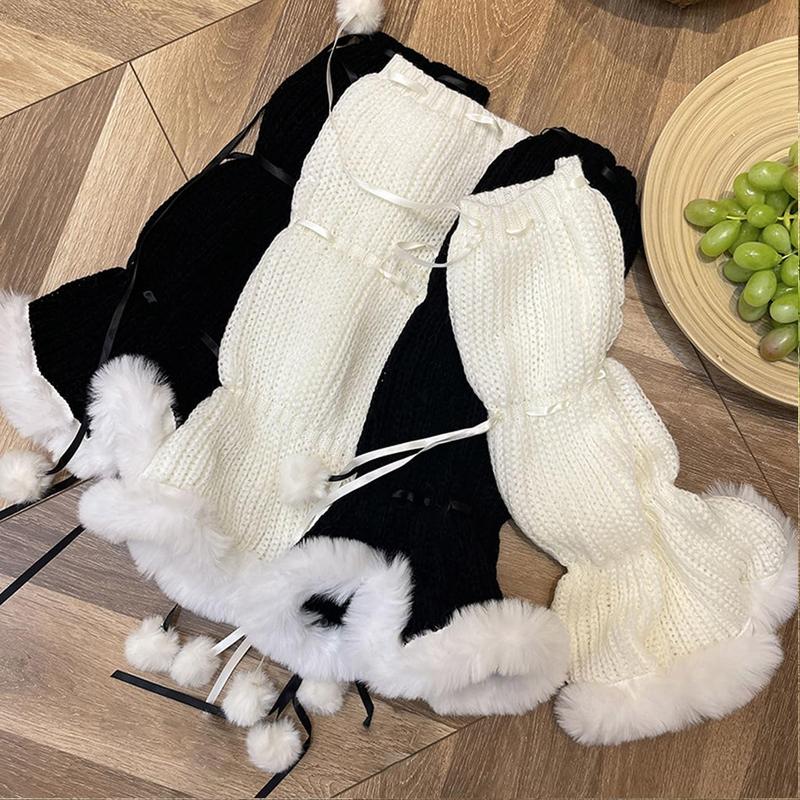 Women's Socks Girls Kawaii Y2K Leg Warmers Knit Slouch Boot Socks Harajuku Goth Lolita Leg Sleeves for Women