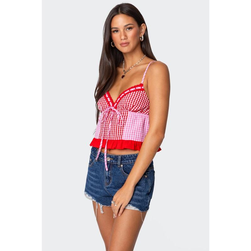 Joanne Mixed Gingham Tank Top