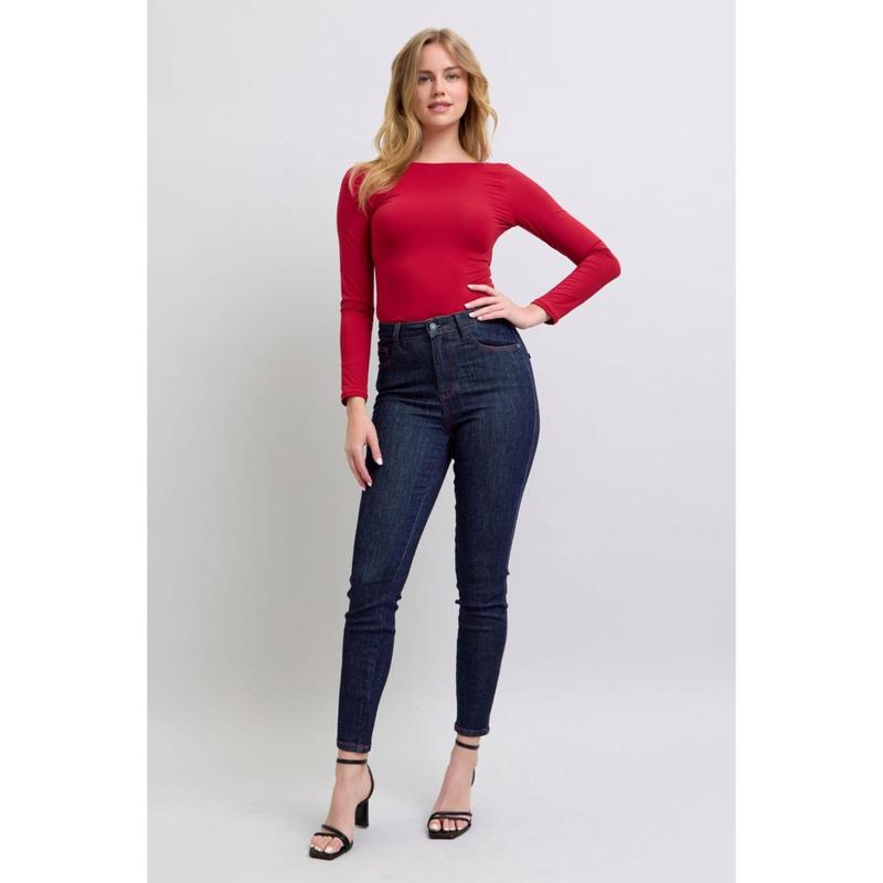 Judy Blue Full Size Heart Shaped Back Pockets Skinny Jeans