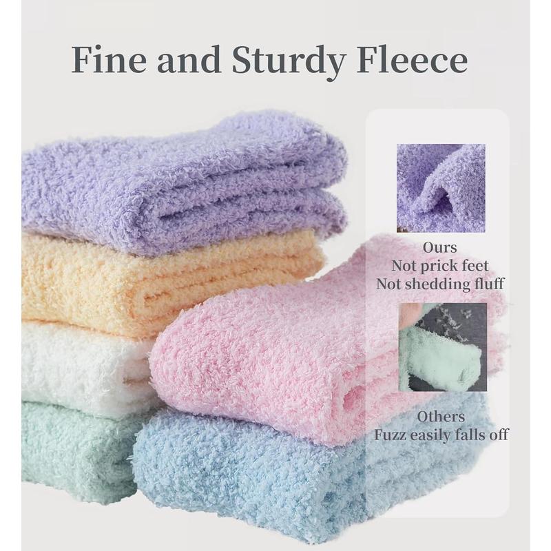 6 Pairs Fuzzy Socks For Women Soft Home Slipper Socks Fluffy Sleeping Socks don't Shed Lint