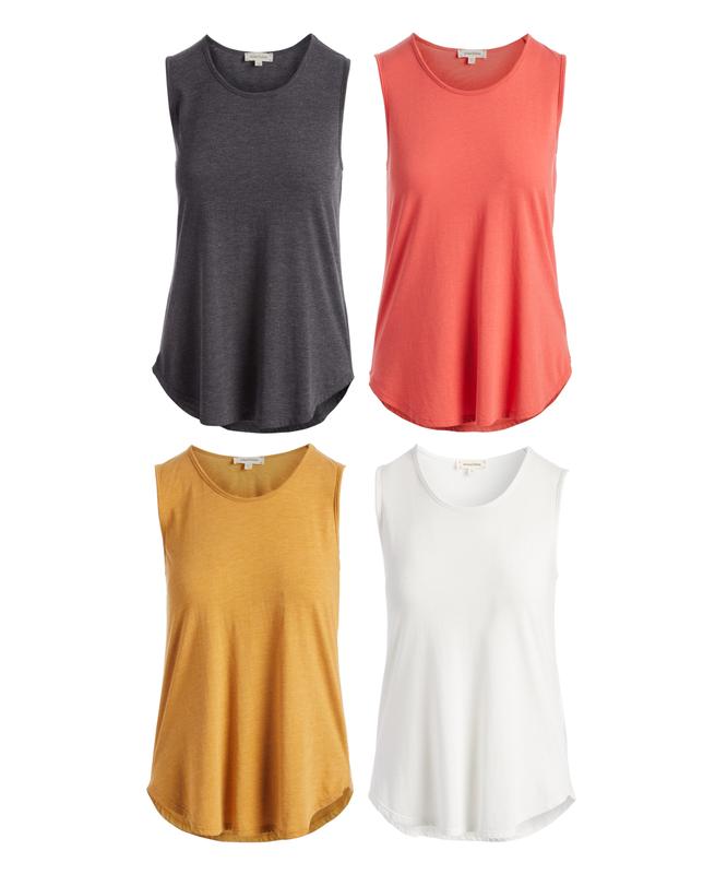 Urban Diction Scoop Neck Tank Tops Packs- Set of Four, Multi Colors Basic Soft Comfort Sleeveless Tops Casual Womenswear Colorful Cotton