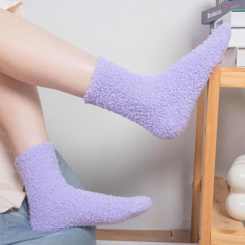 6 Pairs Fuzzy Socks For Women Soft Home Slipper Socks Fluffy Sleeping Socks don't Shed Lint