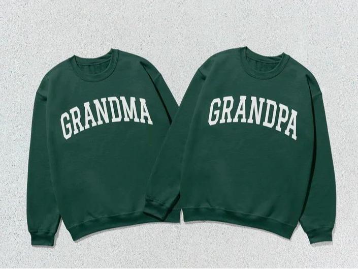 Custom Grandma Or Grandpa Sweater, Grandma Sweatshirt, Grandpa Collegiate, Vintage Nana Crewneck, Custom Family Matching Shirt