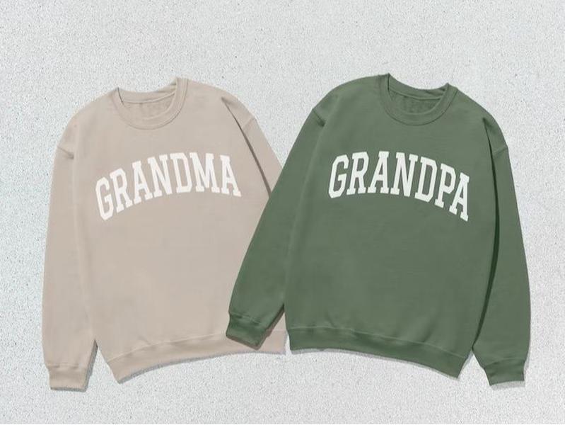 Custom Grandma Or Grandpa Sweater, Grandma Sweatshirt, Grandpa Collegiate, Vintage Nana Crewneck, Custom Family Matching Shirt