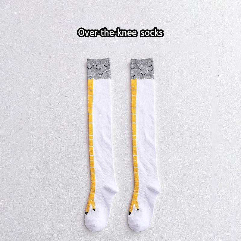 Fuuny Women 3d Chicken Foot Socks Leg Knee High Socks Novelty Warm Stocking Gift