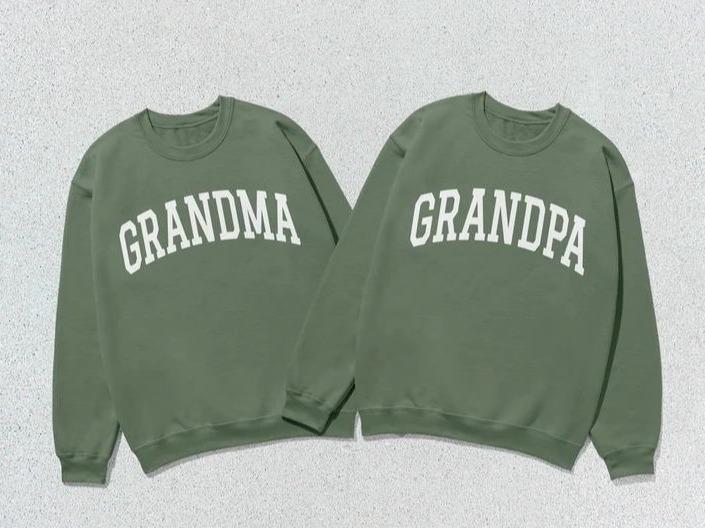 Custom Grandma Or Grandpa Sweater, Grandma Sweatshirt, Grandpa Collegiate, Vintage Nana Crewneck, Custom Family Matching Shirt