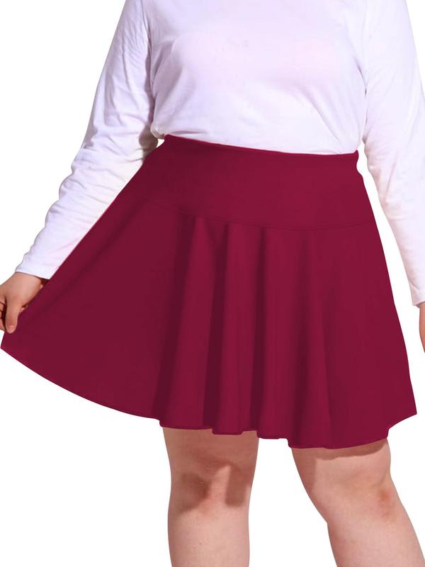  Solid High Waist Skort, Summer Clothes, Casual Comfort Pocket A Line Skirt for Daily Wear, Back To School Tennis Skirts, Short Skirt for Lady, Girls Skirt, Workout Clothes Women