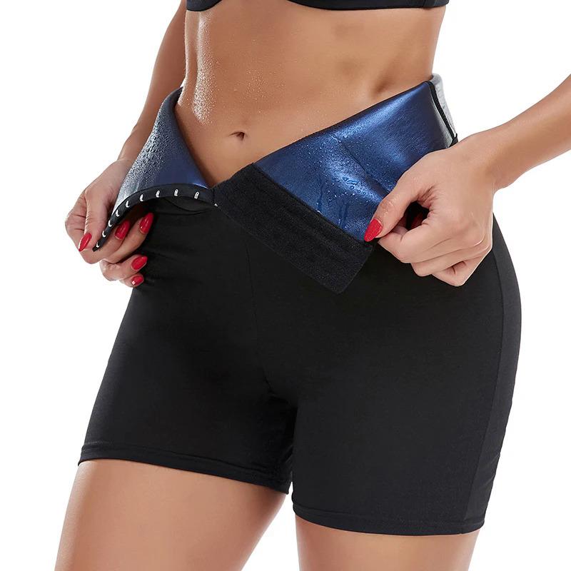 Women Sweat Sauna Shorts Body Shaper Pants Waist Trainer High Waist Shapewear Gym Workout Boyshorts Girdle