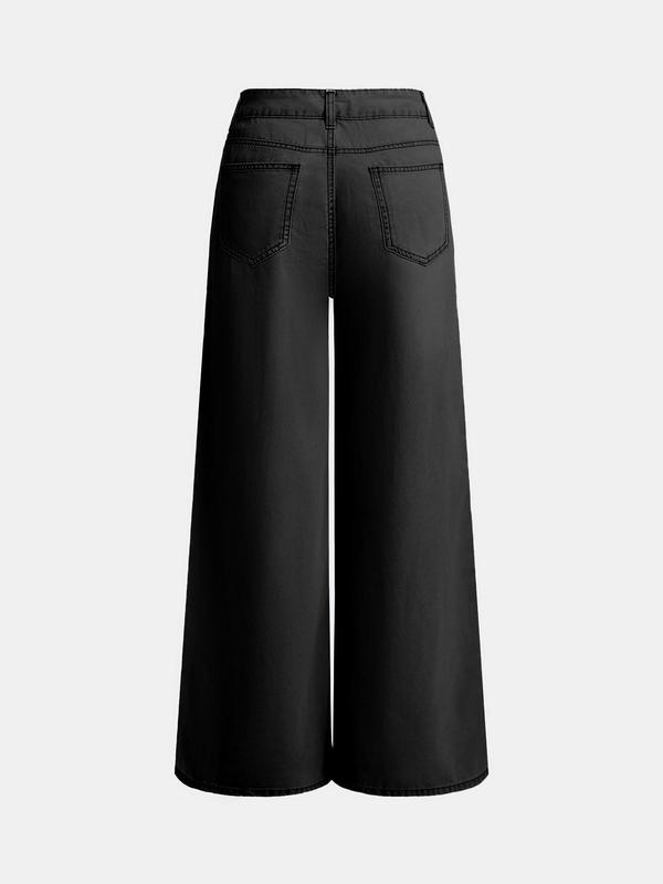 YOZY Christmas Deals, Denim Tummy-Hidden Wide Leg Pants  Casual Comfy Trousers for Daily Wear, 2024 Women's Daily Outfits for All Seasons, Christmas 2024 Trend, Fall & Winter Clothes