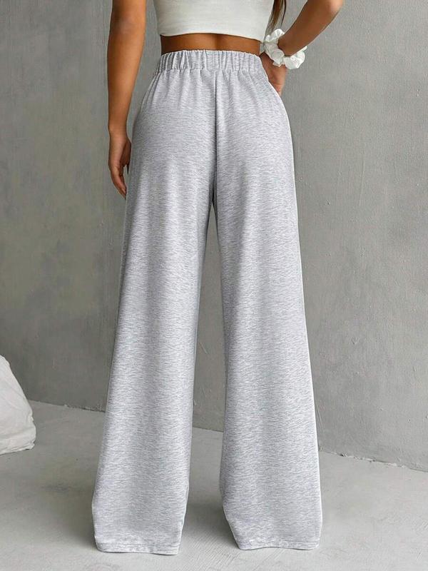 Comfortable Elastic Waist Pocket Sports Pants, Casual Loose Oversized Sweatpants, Perfect for All Seasons Wear Soft and Skin-friendly