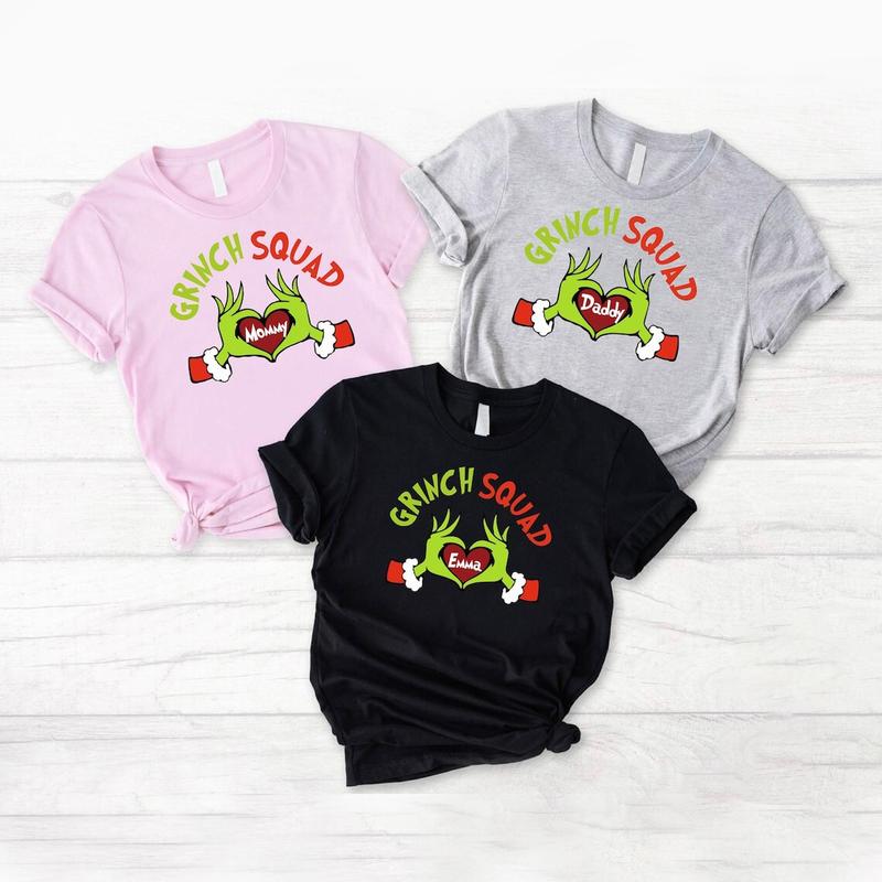 Custom Family Christmas Shirts, Family Matching Shirts, Custom Family Name Shirt, Hand Heart Shirt, Merry Christmas Shirt