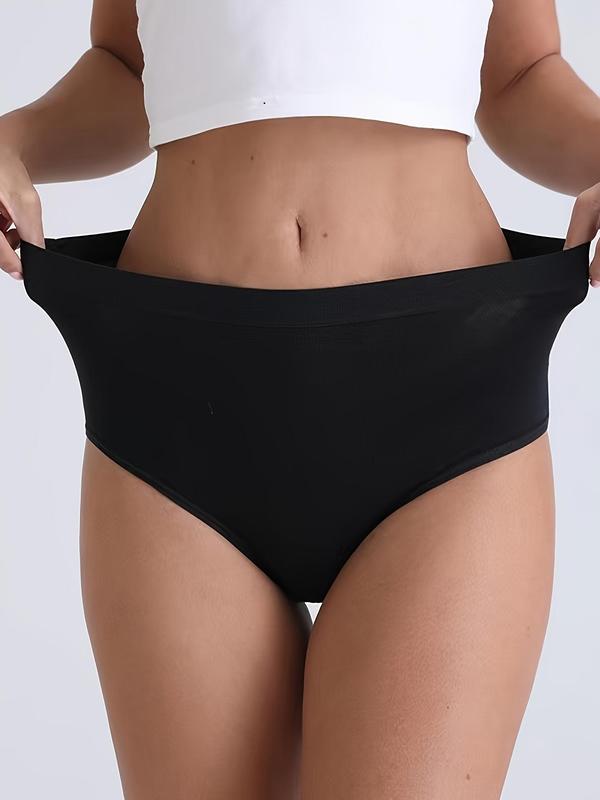 Women's Solid Color Panty, Casual  Knicker for Daily Wear, Women's Underwear Bottoms for All Seasons, Underwear for Women, Panties for Women, Summer Wear 2024, Fall Wear, Fallfreshness