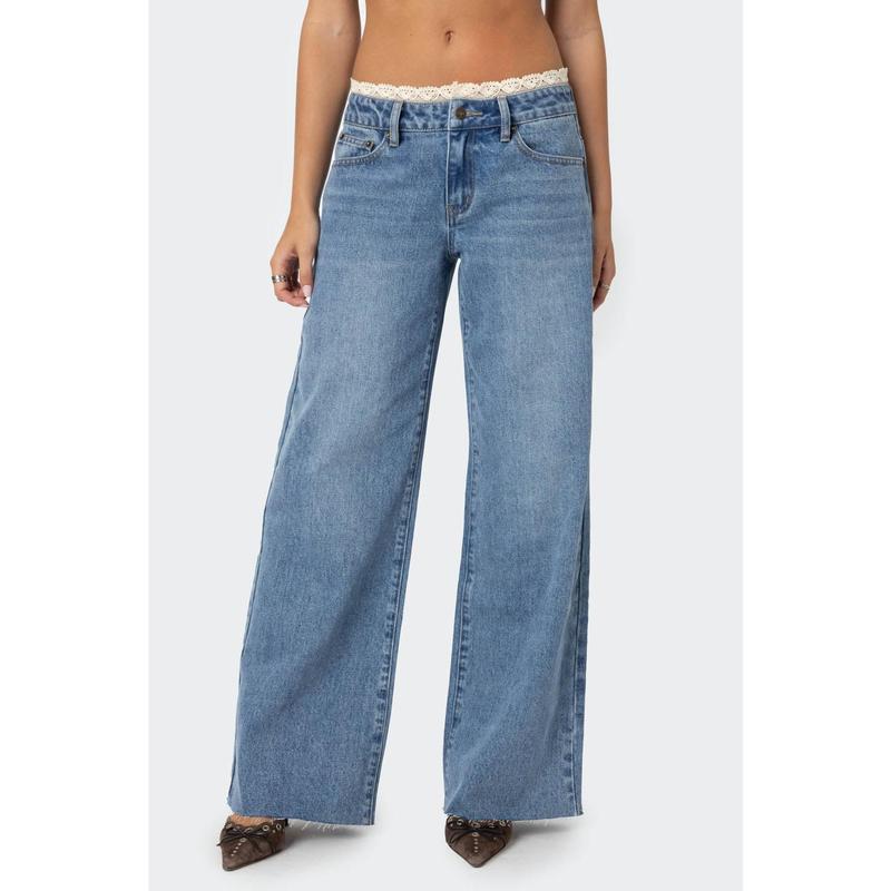 Karlie Lace Trim Jeans